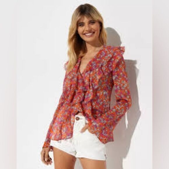 Free People Floral Sheer Nina Blouse - Picture 14 of 16